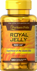 Маточне молочко, Royal Jelly, Puritan's Pride, 500 мг, 120 гелевих капсул (PTP-17142), фото