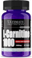 Ultimate Nutrition, L-карнітин, 1000 мг, 30 таблеток (104758), фото