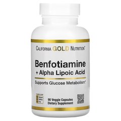 California Gold Nutrition, бенфотіамін з альфа-ліпоєвою кислотою, 90 вегетаріанських капсул (CGN-02021), фото