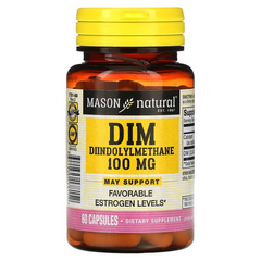 Mason Natural, DIM, дііндолілметан, 100 мг, 60 капсул (MAV-17815), фото