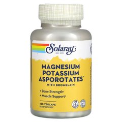 Solaray, Magnesium Potassium Asporotates, аспартат магния и калия, 120 растительных капсул (SOR-04517), фото
