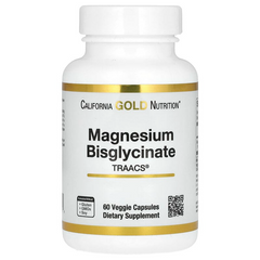 California Gold Nutrition, бісгліцинат магнію, з TRAACS®, 200 мг, 60 рослинних капсул (CGN-01901), фото