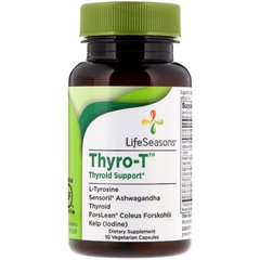 LifeSeasons, Thyro-T, підтримка щитовидної залози, 10 вегетаріанських капсул (LSE-00242), фото