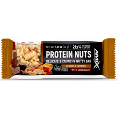 Amix, Батончик Protein Nuts Crunchy Nutty Bar, Арахіс-Карамель, 40 г - 1/25 - 11/22 (817953), фото
