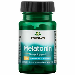 Мелатонин, Ultra Melatonin, Swanson, двойное высвобождение, 3 мг, 60 таблеток (SWV-02114), фото