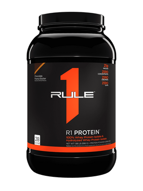 Rule 1, Protein R1, 25 г изолята протеина + 6 г BCAA, шоколад + арахисовая паста, 896 г (RUL-00459), фото