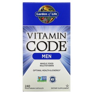 Garden of Life, Vitamin Code, мультивітаміни із цілісних продуктів для чоловіків, 240 вегетаріанських капсул (GOL-11419), фото