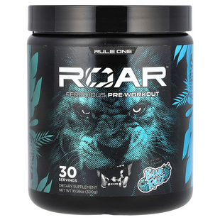 Rule One Proteins, Roar, Ferocious передтренувальний комплекс зі смаком блакитної малини, 300 г (RUL-00308), фото