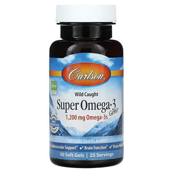 Carlson Labs, Wild Caught Super Omega-3 Gems, высокоэффективная омега-3 из морской рыбы, 600 мг, 50 капсул (CAR-01520), фото