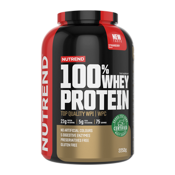 Сывороточный протеин Nutrend 100% Whey Protein | клубника - 2250 г, фото