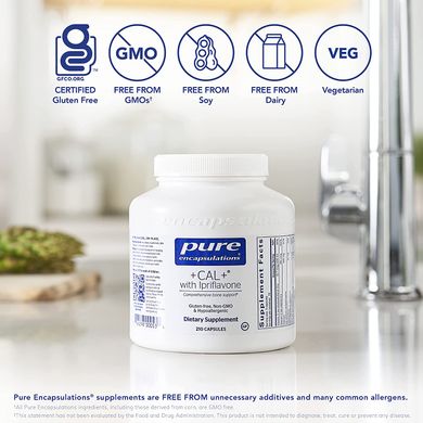 Вітаміни при остеопорозі, + CAL + Ipriflavone, Pure Encapsulations, 210 капсул (PE-00053), фото