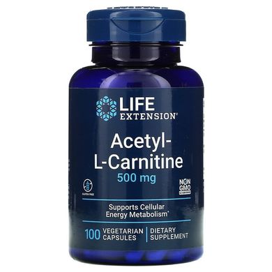 Life Extension, Ацетил-L-карнітин, 500 мг, 100 капсул (LEX-15241), фото