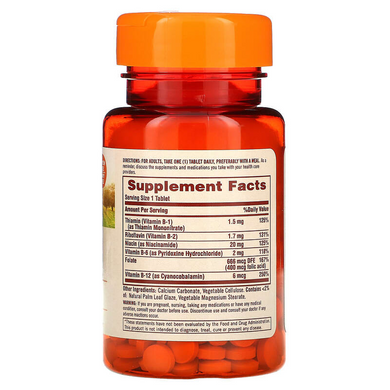 Sundown Naturals, Комплекс витаминов группы В, 100 таблеток (SDN-00601), фото