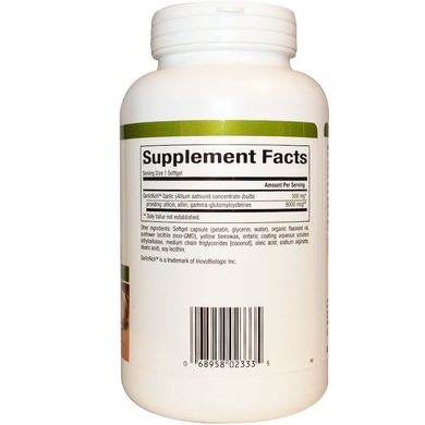 Часник, Garlic Concentrate, Natural Factors, концентрат, 500 мг, 180 капсул (NFS-02333), фото