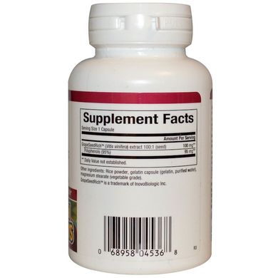 Экстракт виноградных косточек (Grape Seed), Natural Factors, 100 мг, 90 капсул (NFS-04536), фото
