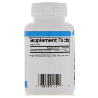 Вітамін А, Natural Factors, 10000 МО, 180 капсул (NFS-01041), фото