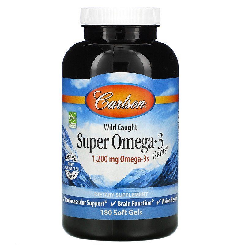Carlson Labs, Wild Caught Super Omega-3 Gems, високоефективна омега-3 з ...