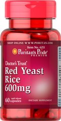 Puritan's Pride, Красный дрожжевой рис, 600 мг, 60 капсул (PTP-16211), фото
