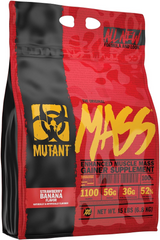 Mutant, Mass, Средство для набора веса, порошковая смесь сывороточного и казеинового протеина, клубника + банан, 6800 г (813743), фото