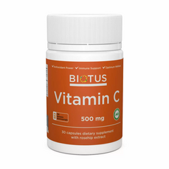 Витамин С, Vitamin C, Biotus, 500 мг, 30 капсул (BIO-530241), фото