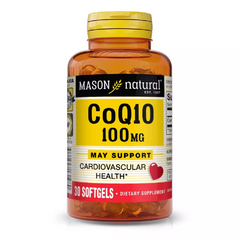 Коэнзим Q10, 100 мг, CoQ10, Mason Natural, 30 гелевых капсул (MAV-13198), фото