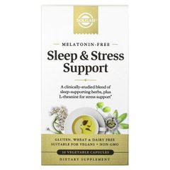 Solgar, Поддержка сна и борьба со стрессом, 30 растительных капсул (SOL-30319), фото