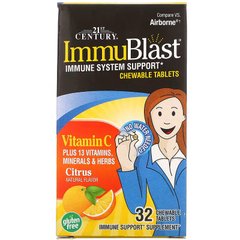 21st Century, ImmuBlast, вітамін C, з цитрусовим смаком, 32 жувальні таблетки (CEN-27696), фото