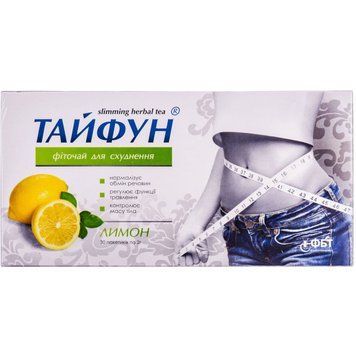 Фіточай Тайфун лимон ФітоБіоТехнології - 30 пакетів по 2 г, фото