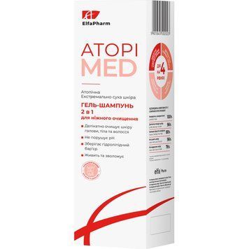 Гель-шампунь 2 в 1 ELFA PHARM Atopi Med для очищення атопічної та екстремально сухої шкіри - 400 мл, фото