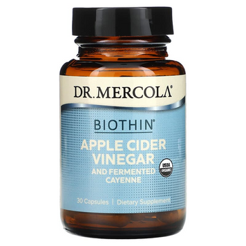 Яблучний оцет і кайенский перець, Apple Cider Vinegar Cayenne, Dr. Mercola, ферментований, 30 капсул (MCL-01886), фото