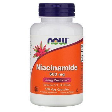 Now Foods, никотинамид, 500 мг, 100 вегетарианских капсул (NOW-00478), фото