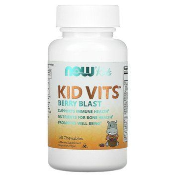 Мультивітаміни для дітей NOW Foods Kid Vits Berry Blast | ягода - 120 жувальних таблеток, фото