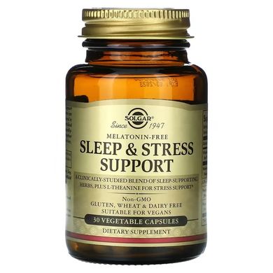 Solgar, Підтримка сну та боротьба зі стресом, 30 рослинних капсул (SOL-30319), фото