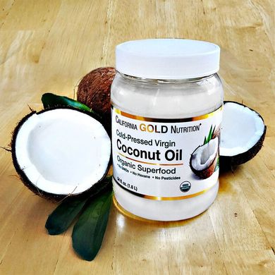 California Gold Nutrition, органічна холоднопресована кокосова олія екстра класу, 1,6 л (CGN-01267), фото