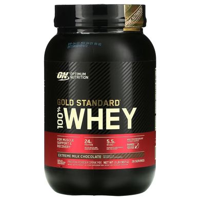 Optimum Nutrition, Gold Standard, 100% Whey, сыворотка, со вкусом молочного шоколада, 907 г (OPN-02413), фото