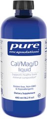 Кальций/Магний/Витамин D в форме жидкости, Cal/Mag/D liquid, Pure Encapsulations, 480 мл (PE-01442), фото