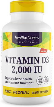 Healthy Origins, Вітамін Д3, Vitamin D3, 2000 МО, 240 капсул (HOG-15376), фото