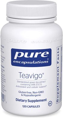 Високоочищений екстракт зеленого чаю, Teavigo, Pure Encapsulations, 120 капсул (PE-00742), фото