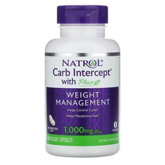 Natrol, Carb Intercept с Phase 2 Carb Controller, добавка для снижения веса, 500 мг, 60 растительных капсул (NTL-16176), фото