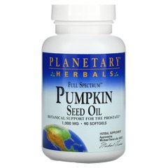 Planetary Herbals, Тыквенное масло с полным спектром активных веществ, 1000 мг, 90 гелевых капсул (PTF-10422), фото