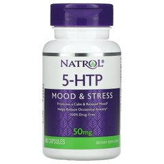 Natrol, 5-HTP, Настроение и стресс, 50 мг, 45 капсул (NTL-00882), фото