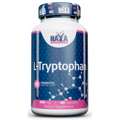 Haya Labs, L-триптофан, 500 мг, 60 капсул (818805), фото
