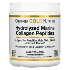 California Gold Nutrition, гідролізовані пептиди морського колагену, без добавок, 200 г (CGN-01863), фото