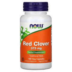 Now Foods, Red Clover, Красный клевер, 375 мг, 100 растительных капсул (NOW-04730), фото