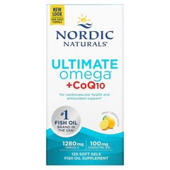 Nordic Naturals, Ultimate Omega + CoQ10, 1000 мг, 120 м'яких желатинових капсул (NOR-01892), фото