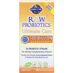 Garden of Life, RAW Probiotics Ultimate Care, 100 млрд, 30 вегетарианских капсул (GOL-11664), фото