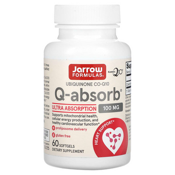 Jarrow Formulas, Q-Absorb, убіхінон коензим Q10, 100 мг, 60 капсул (JRW-06012), фото