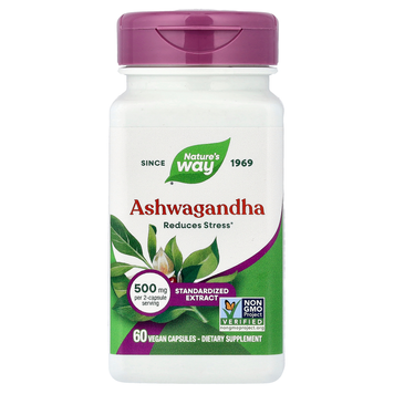 Екстракт ашваганди 250 мг Nature's Way Ashwagandha - 60 веганських капсул, фото
