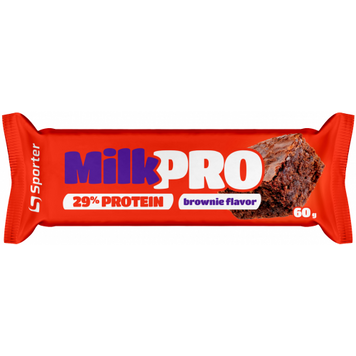 Батончик протеїновий Sporter MILK PRO 28% | брауні | 60 г - 1/24, фото