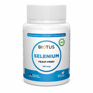 Biotus, Селен, Selenium, без дріжджів, 100 мкг, 60 капсул (BIO-530821), фото